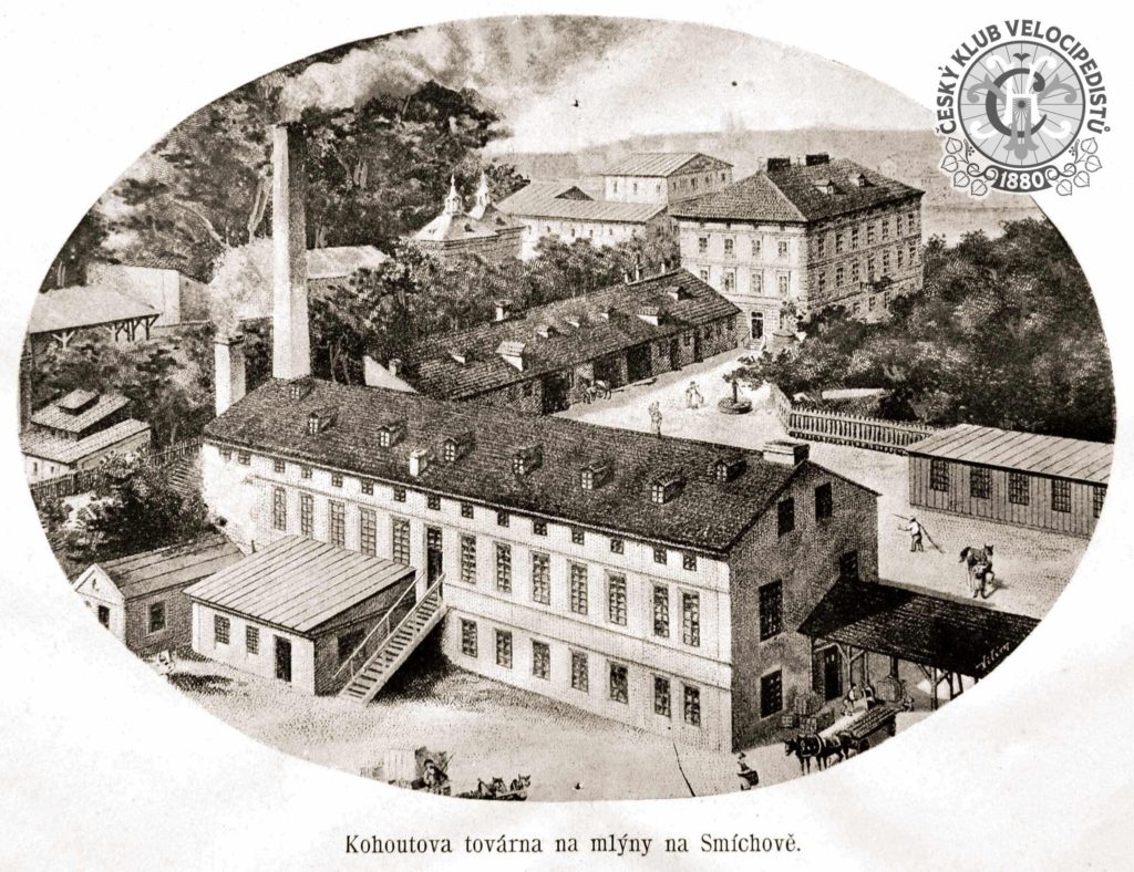 Továrna Jana Kohouta byla takto grafi cky představena v knize Památník města Smíchova vydané v roce 1898 k jubileu 50 let vlády císaře Františka Josefa I.