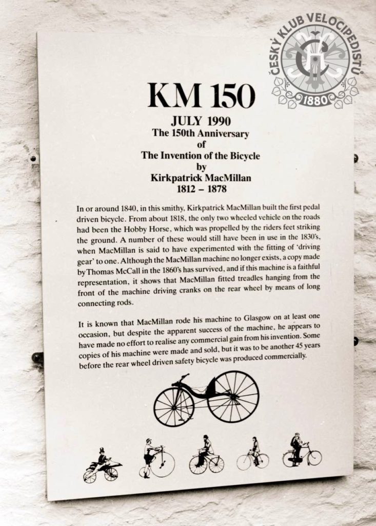 Důležitá skutečnost: IVCA Rally i ICHC konference se konala na počest 150. výročí jízdy Kirkpatricka MacMillana, jehož John Pinkerton fedroval jako vynálezce kola, poháněného nohama přes táhla na zadní kolo. Údajně ho zkonstruoval v roce 1840.